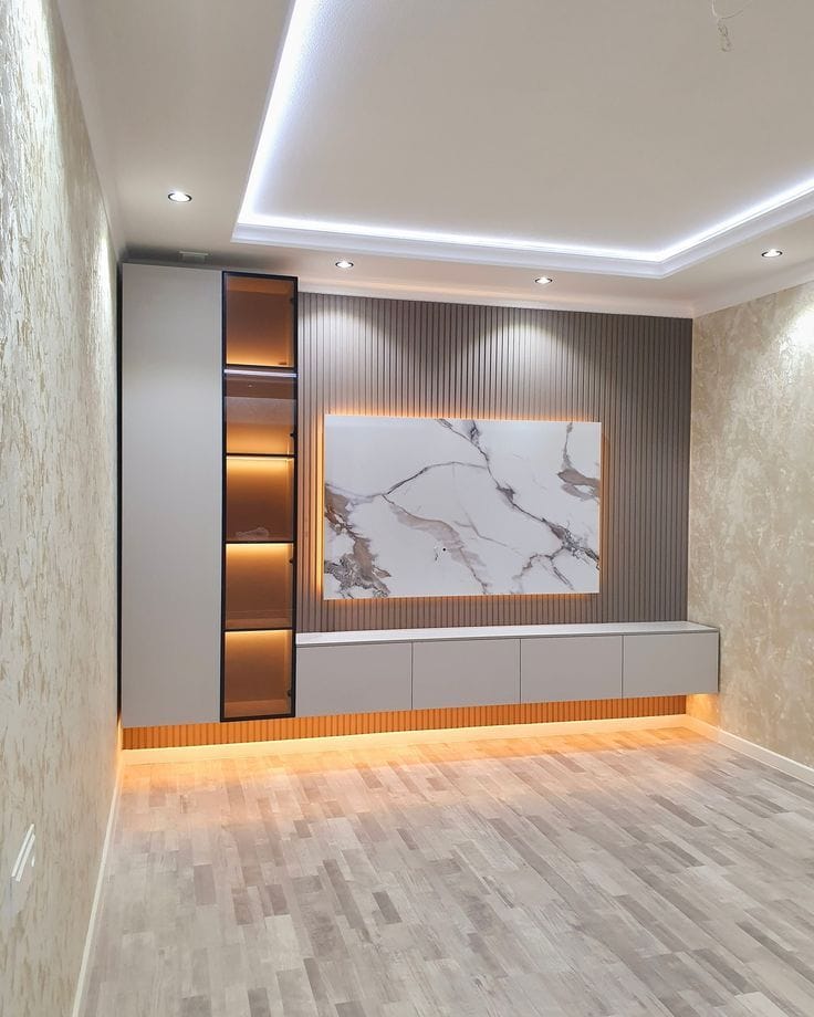 TV Unit with Wall Paneling
