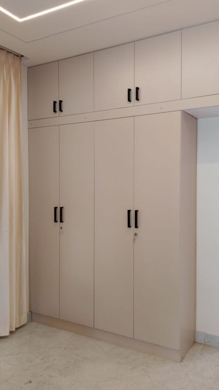 Beige Hinged Wardrobe with Loft